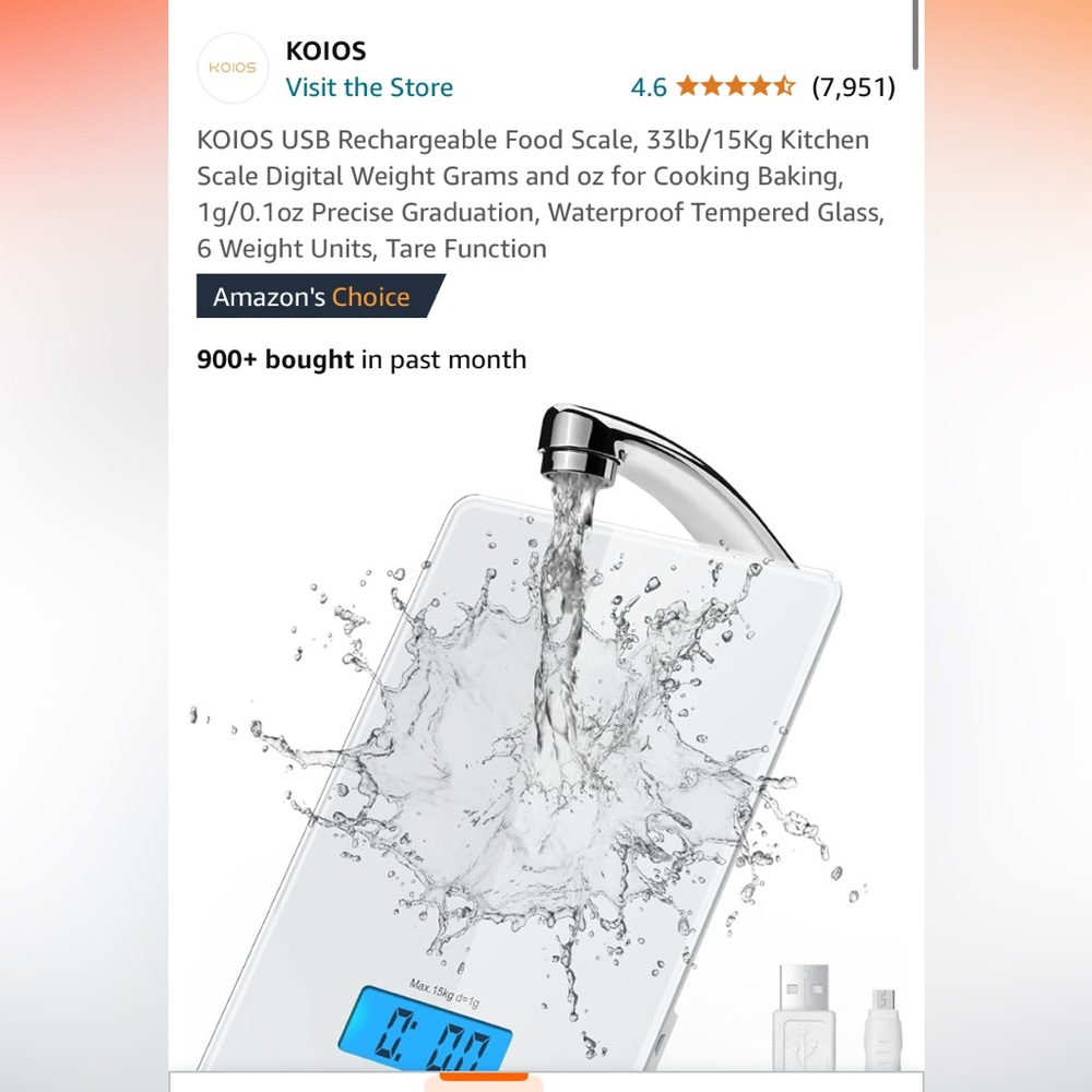 Rechargeable food scale